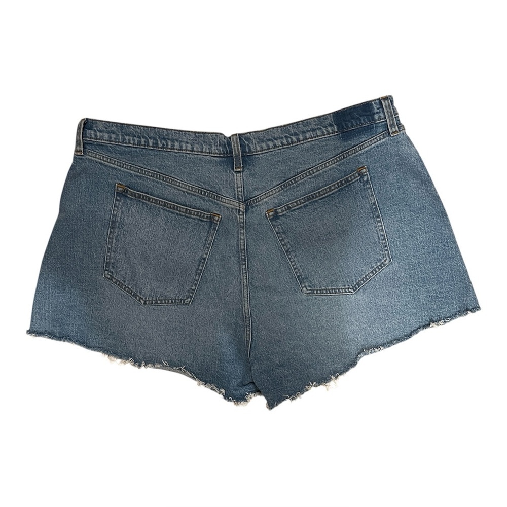 Abercrombie & Fitch High Rise Dark Denim 90’s Relaxed Cutoff Short- Size 35/20 - Picture 2 of 6